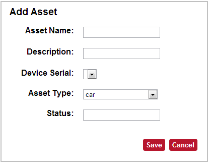 Add Asset dialog